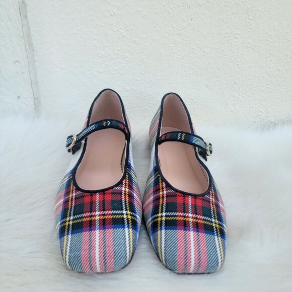 J. Crew Factory Multicolor Plaid Loafers with Strap - Picture 2 of 8